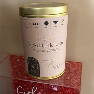 Period Underwear Size Guide Packaging - Black Text on Cream